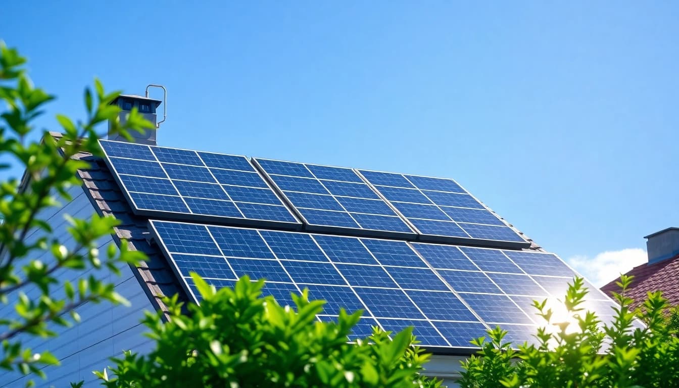 Photovoltaikanlage Kaufen Wien: Efficient solar panel installation on a home rooftop.