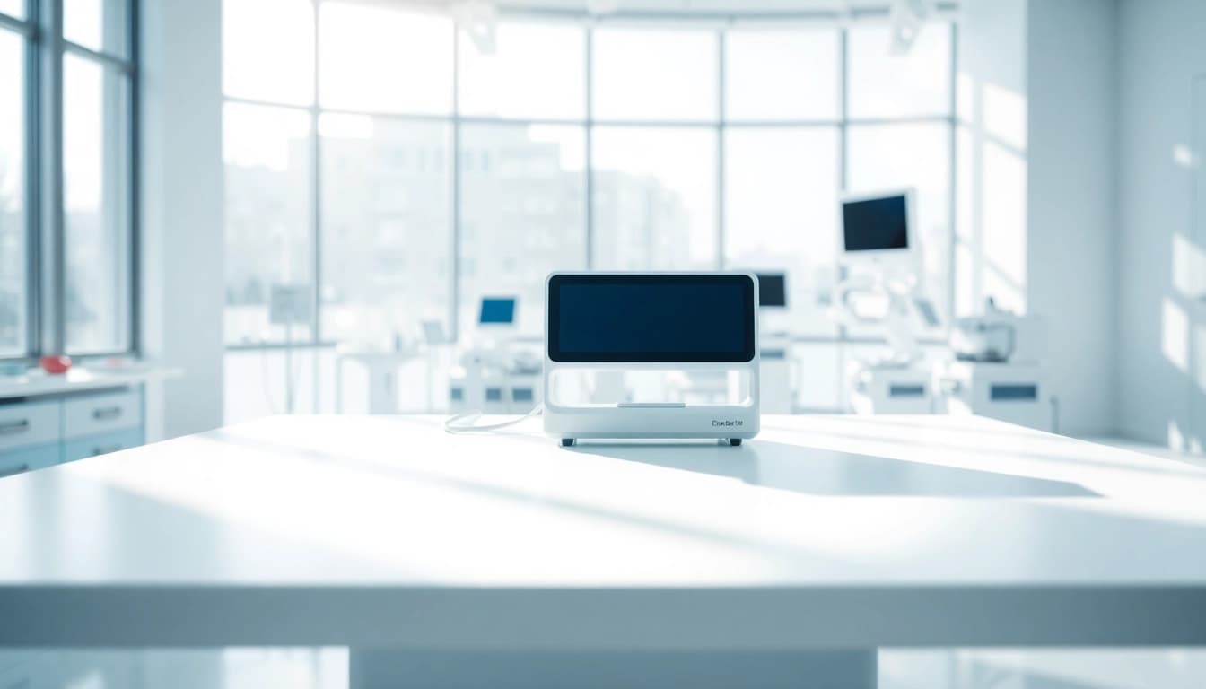 Das deus medical Gerät in einem modernen medizinischen Umfeld präsentiert.