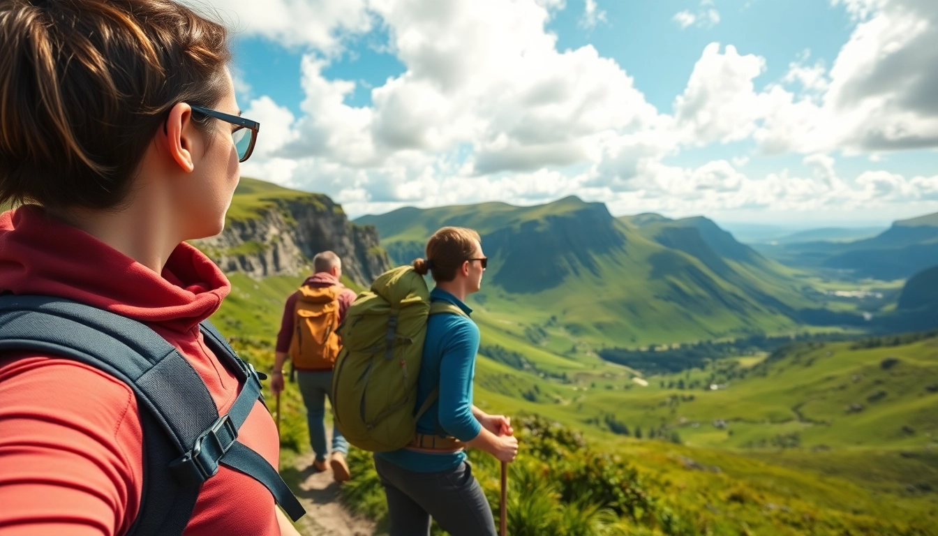 Wandern Irland Urlaub mit beeindruckenden Landschaften und Reisenden in der Natur.