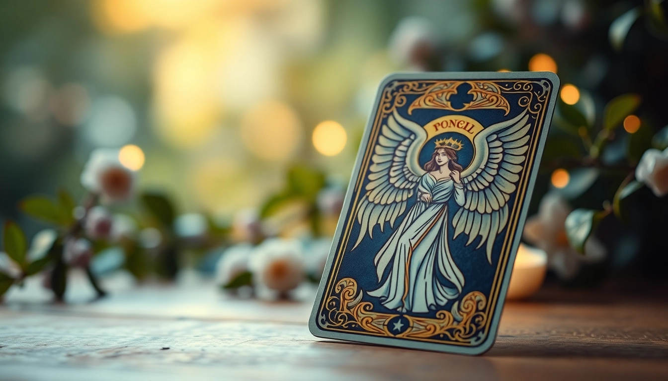 Engel tarot karte kostenlos ziehen zeigt detailreiche Karten in mystischer Umgebung.