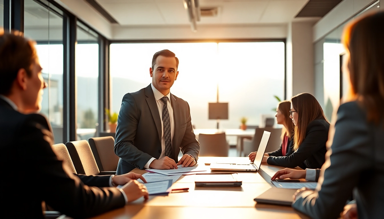 Headhunter Schweiz erstellt erfolgreich Verbindung im modernen Büro.
