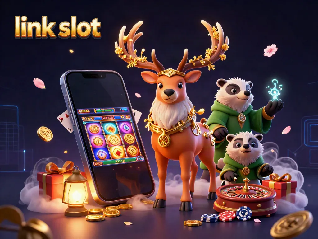 Engaging visual of a Celtic druid stag with a buddy badger, showcasing a colorful link slot game scene.