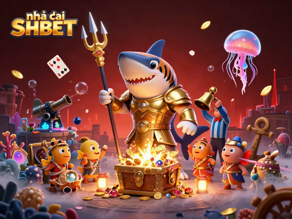 Engage in thrilling gaming at Nhà cái SHBET, featuring vibrant underwater scenes with rich elements.