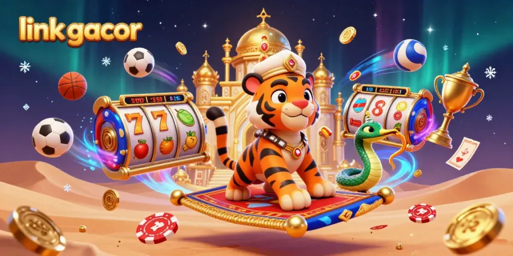 Experience the thrill of winning with link gacor in this vibrant casino-themed 3D illustration.