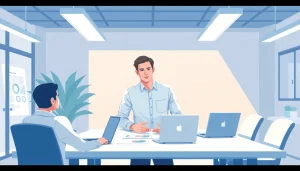 Business consultant analyzing strategies in an office, showcasing Unternehmensberatung services.