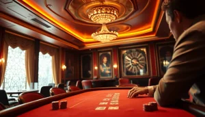 Spiele in online casinos ohne deutsche Lizenz, lebendige Casino-Atmosphäre mit Karten und Chips auf einem Tisch.