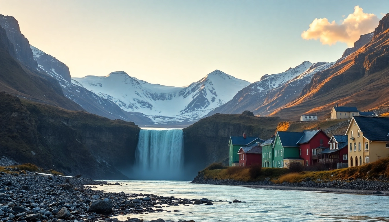 Entdecken Sie die atemberaubende Landschaft mit Wasserfällen und Gletschern während Ihrer Reise nach Island.