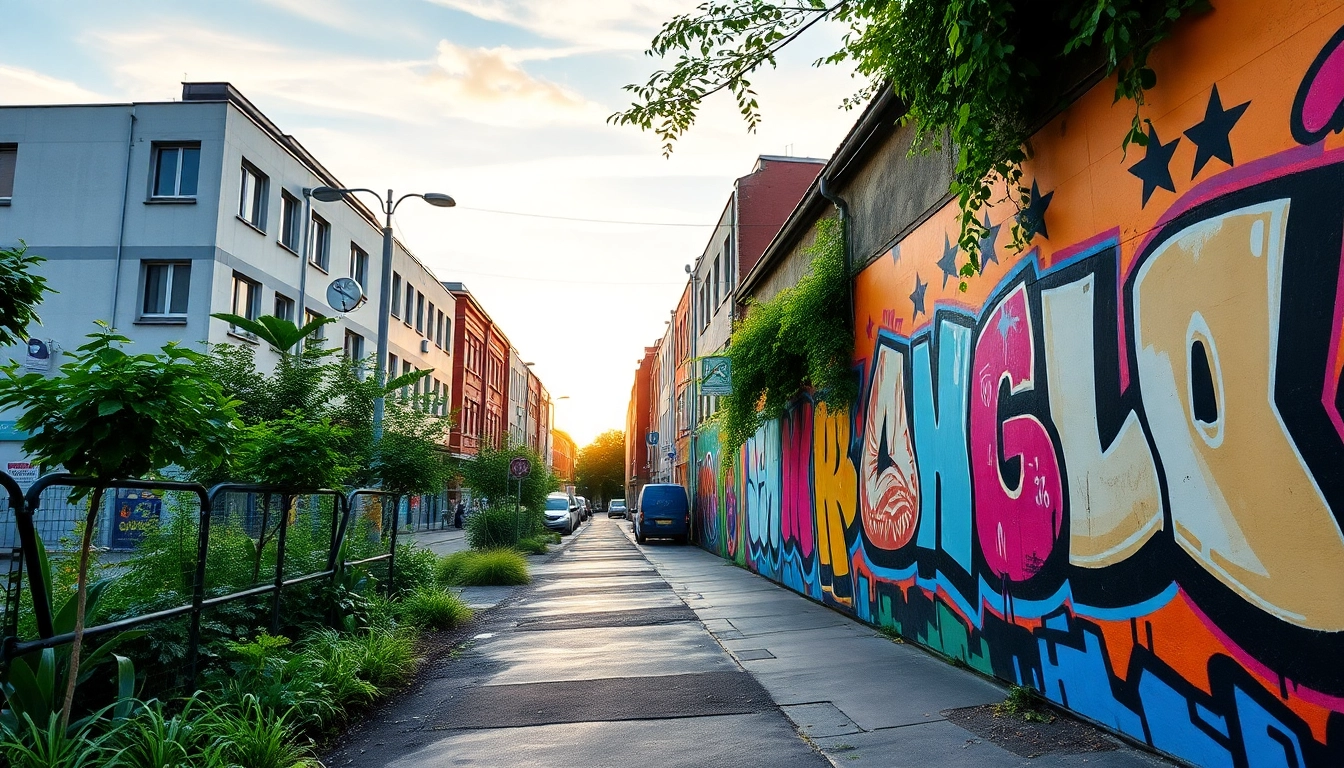 Entdecken Sie die kreative Energie von Graffiti Köln mit diesem lebendigen Mural in Ehrenfeld, das verschiedene Stile vereint.