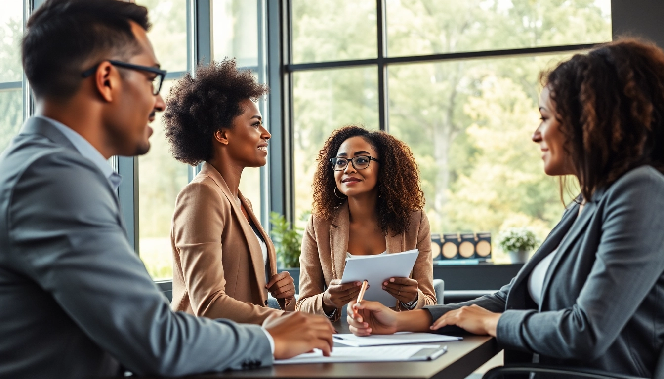 Headhunter Heidelberg conducts strategic interviews in a modern office.