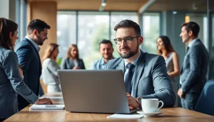 Headhunter IT berät in einem modernen Büro qualifizierte IT-Fachkräfte.