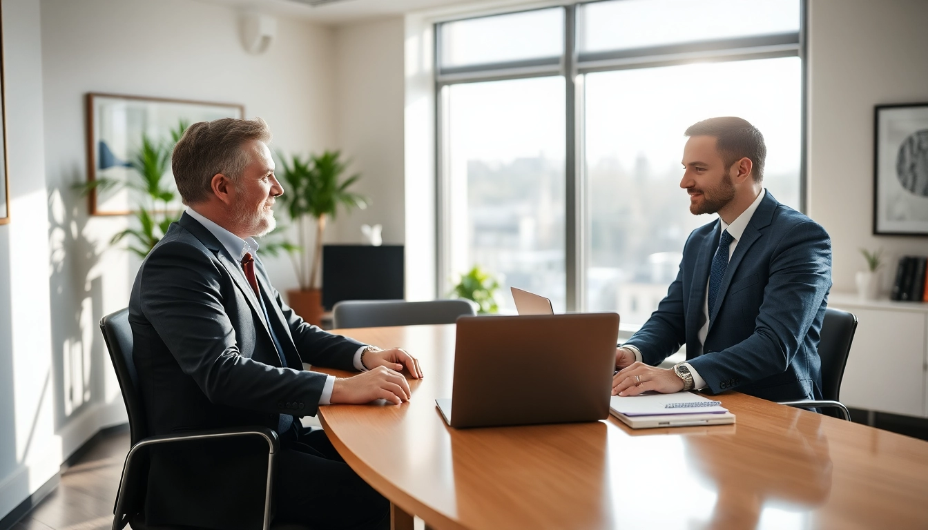 Headhunter Düsseldorf berät Kandidaten in modernem Büro mit natürlichem Licht.