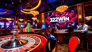 Players enjoying a blackjack game at 32WIN casino, showcasing vibrant colors and excitement.