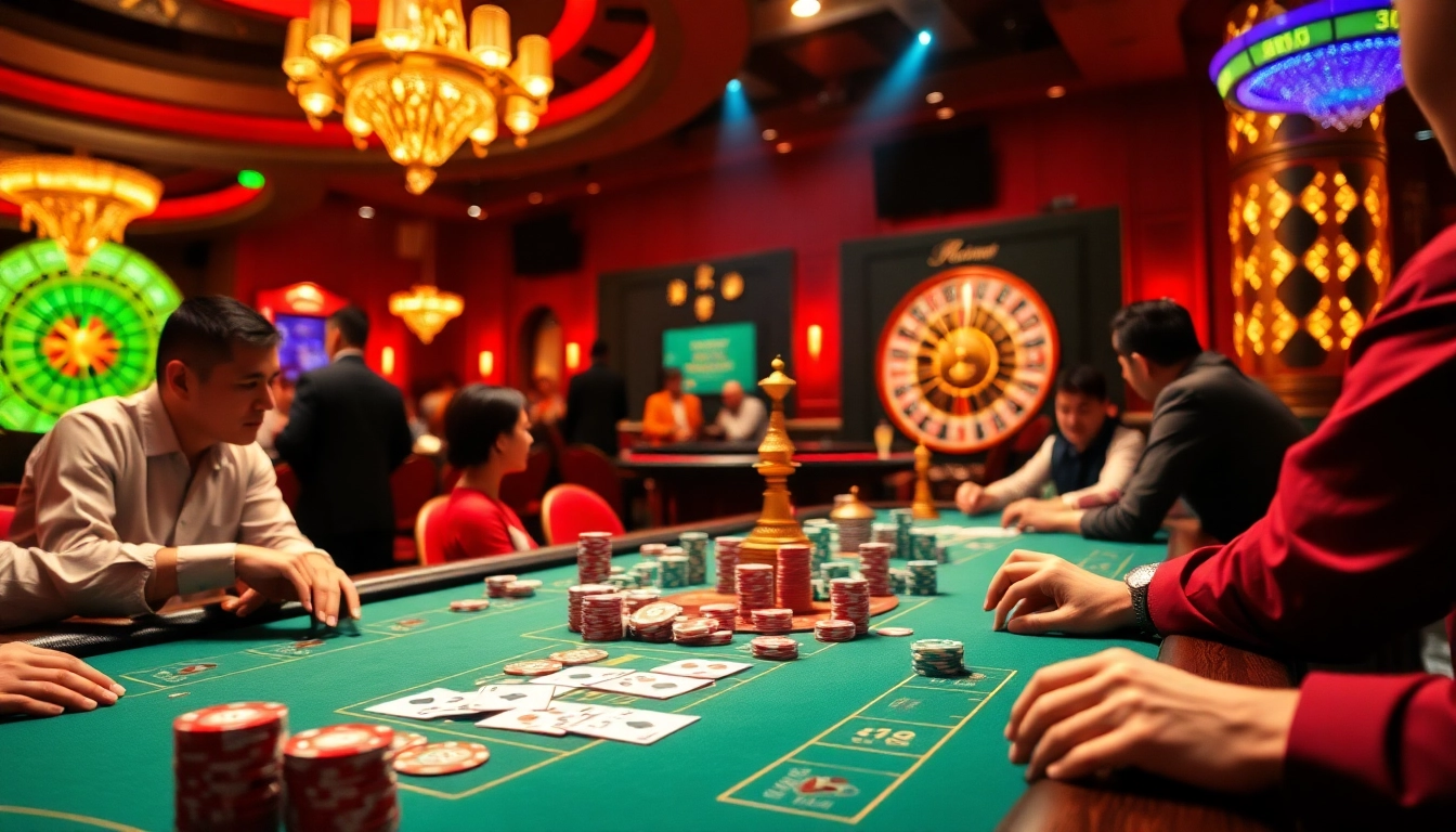Experience the thrill of gambling at tylekeo.asia with a vibrant poker game scene.