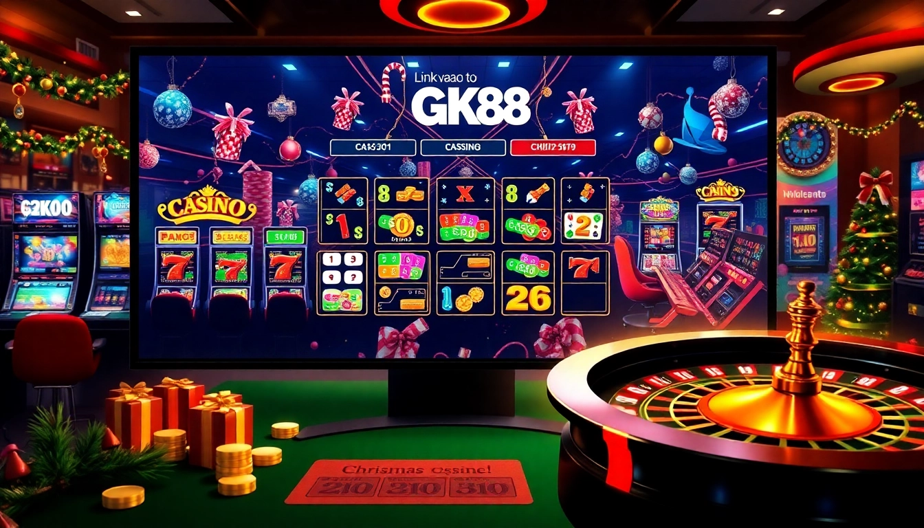 Experience excitement at the online casino with Link vào GK88, featuring festive holiday-themed games.