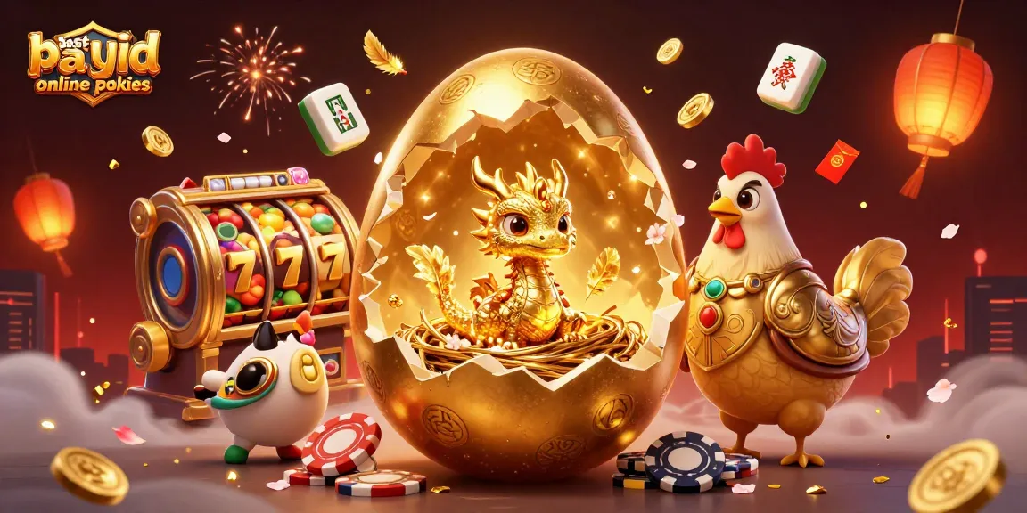 Engage in the best payid online pokies experience with a golden dragon and vibrant slot elements.